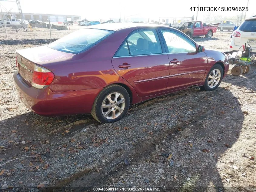 2005 Toyota Camry Xle V6 VIN: 4T1BF30K45U096625 Lot: 40508111