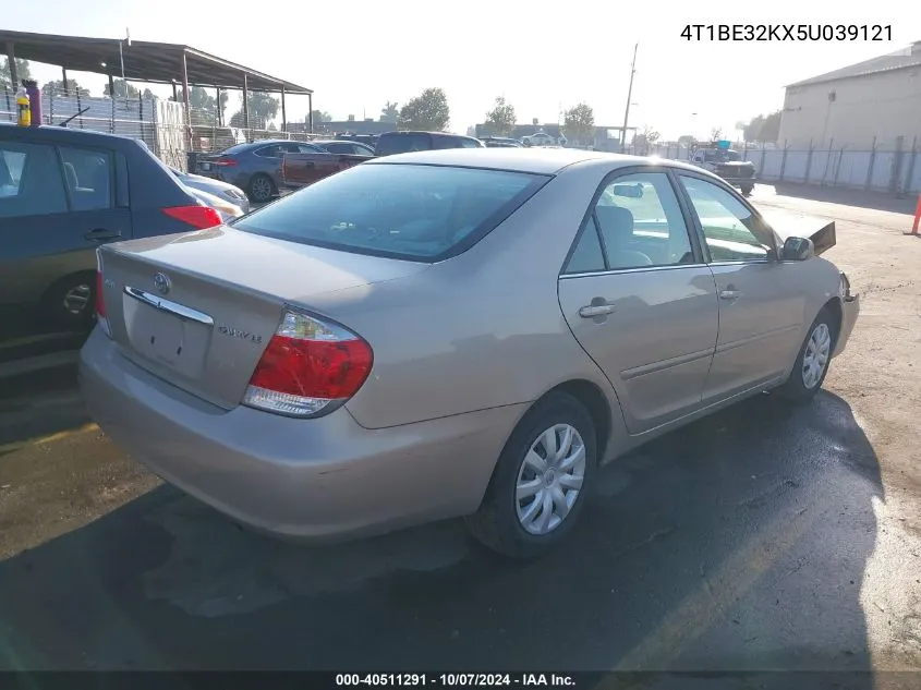 2005 Toyota Camry Le/Xle/Se VIN: 4T1BE32KX5U039121 Lot: 40511291