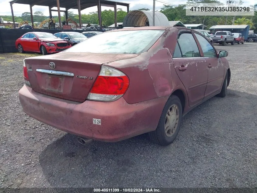 2005 Toyota Camry Le VIN: 4T1BE32K35U385298 Lot: 40511399