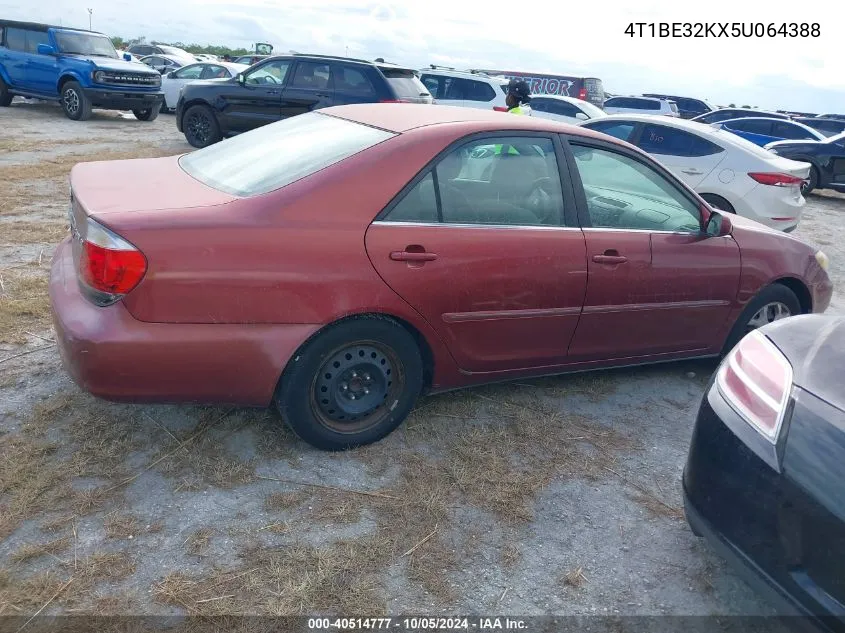 2005 Toyota Camry Le/Xle/Se VIN: 4T1BE32KX5U064388 Lot: 40514777