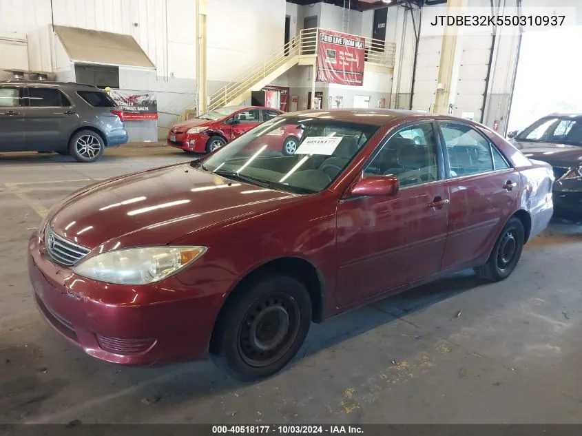 2005 Toyota Camry Le VIN: JTDBE32K550310937 Lot: 40518177