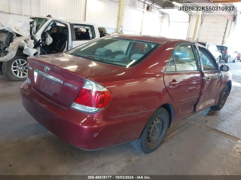 2005 Toyota Camry Le VIN: JTDBE32K550310937 Lot: 40518177