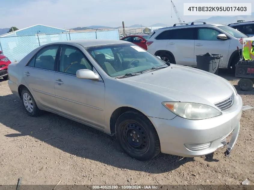 2005 Toyota Camry Le VIN: 4T1BE32K95U017403 Lot: 40525390