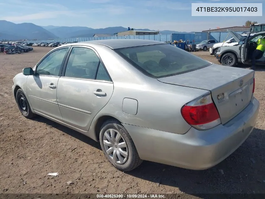 2005 Toyota Camry Le VIN: 4T1BE32K95U017403 Lot: 40525390