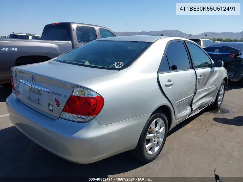 2005 Toyota Camry Xle VIN: 4T1BE30K55U512491 Lot: 40532471