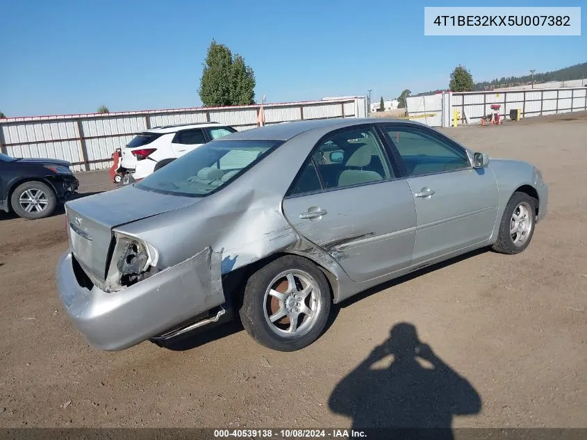 2005 Toyota Camry Le VIN: 4T1BE32KX5U007382 Lot: 40539138