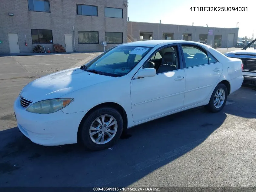 2005 Toyota Camry Le V6 VIN: 4T1BF32K25U094031 Lot: 40541315