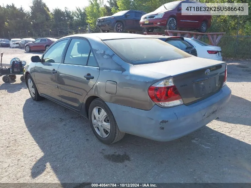 2005 Toyota Camry Se VIN: 4T1BE32K25U586643 Lot: 40541784