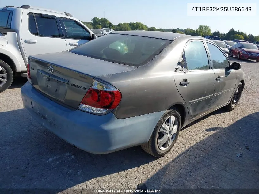 2005 Toyota Camry Se VIN: 4T1BE32K25U586643 Lot: 40541784