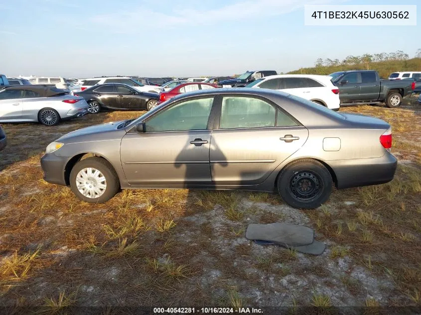 2005 Toyota Camry Std VIN: 4T1BE32K45U630562 Lot: 40542281