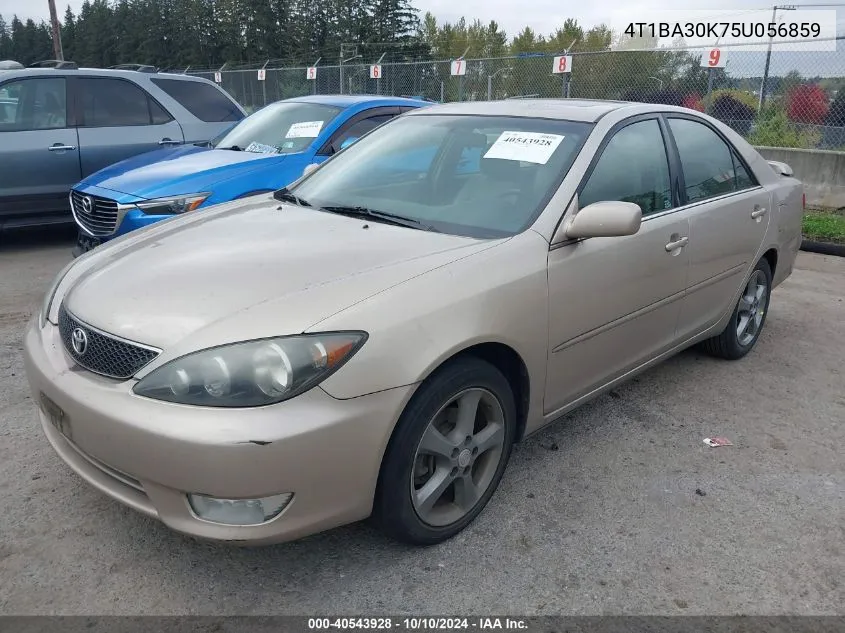 2005 Toyota Camry Se V6 VIN: 4T1BA30K75U056859 Lot: 40543928