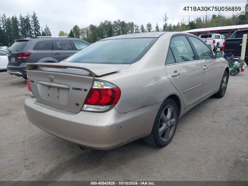 2005 Toyota Camry Se V6 VIN: 4T1BA30K75U056859 Lot: 40543928