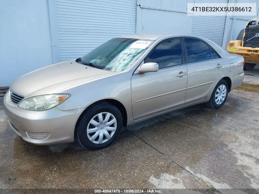 2005 Toyota Camry Le VIN: 4T1BE32KX5U386612 Lot: 40547470