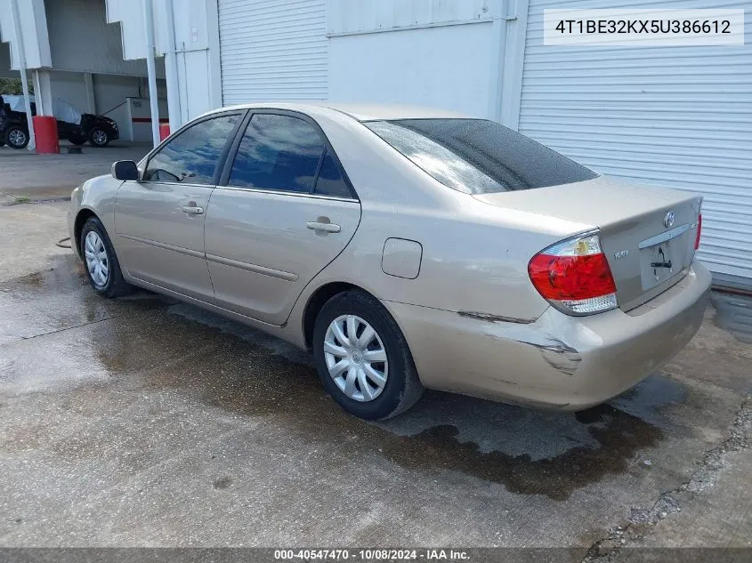 2005 Toyota Camry Le VIN: 4T1BE32KX5U386612 Lot: 40547470