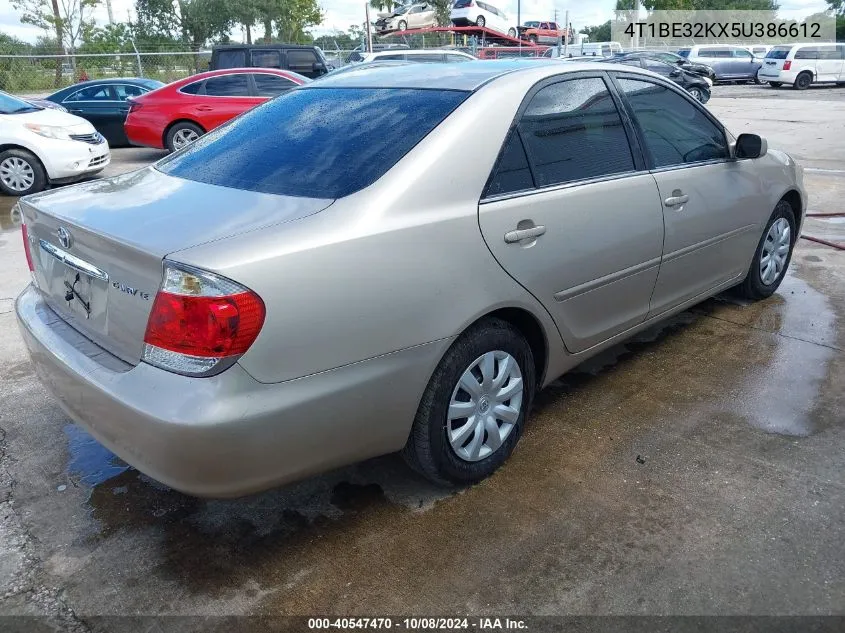 2005 Toyota Camry Le VIN: 4T1BE32KX5U386612 Lot: 40547470