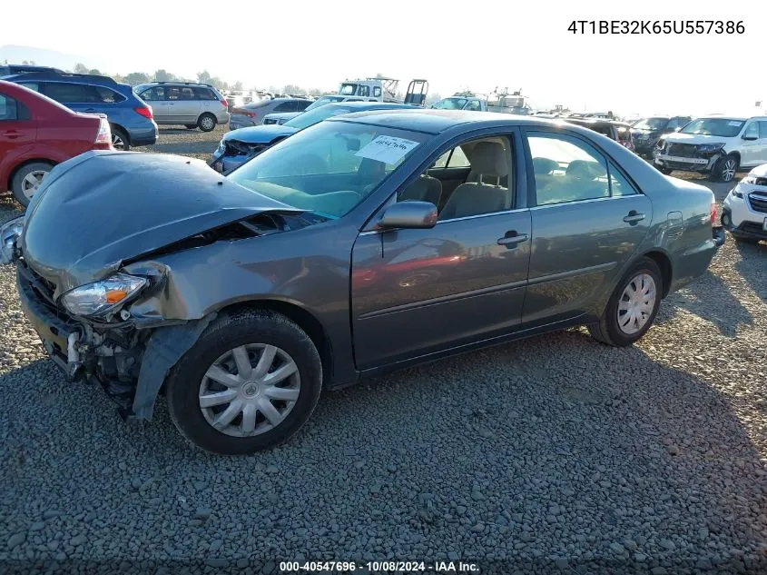 2005 Toyota Camry Le/Xle/Se VIN: 4T1BE32K65U557386 Lot: 40547696