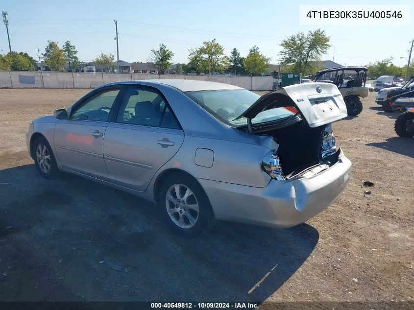 2005 Toyota Camry Xle VIN: 4T1BE30K35U400546 Lot: 40549812