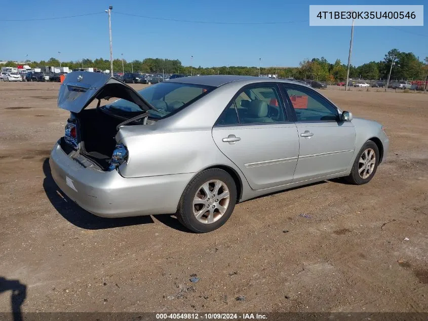 2005 Toyota Camry Xle VIN: 4T1BE30K35U400546 Lot: 40549812