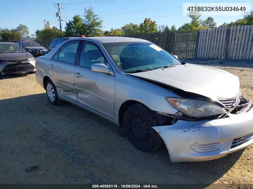 2005 Toyota Camry Le VIN: 4T1BE32K55U034649 Lot: 40550119