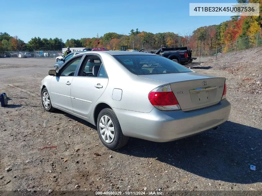 2005 Toyota Camry Std VIN: 4T1BE32K45U087536 Lot: 40550329