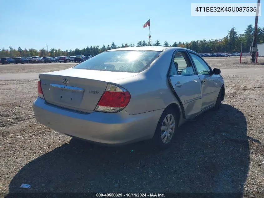 2005 Toyota Camry Std VIN: 4T1BE32K45U087536 Lot: 40550329