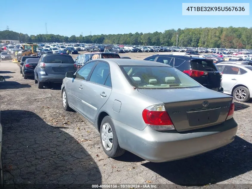 2005 Toyota Camry Le VIN: 4T1BE32K95U567636 Lot: 40556134