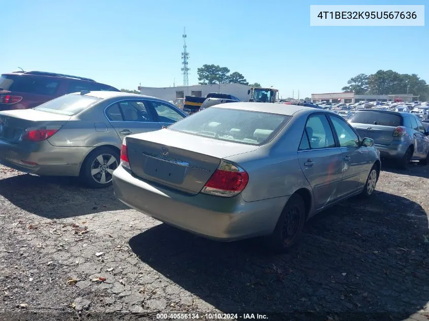 2005 Toyota Camry Le VIN: 4T1BE32K95U567636 Lot: 40556134