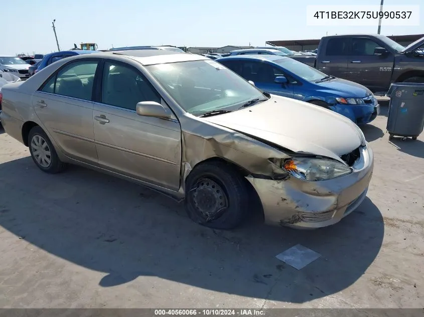 2005 Toyota Camry Le VIN: 4T1BE32K75U990537 Lot: 40560066