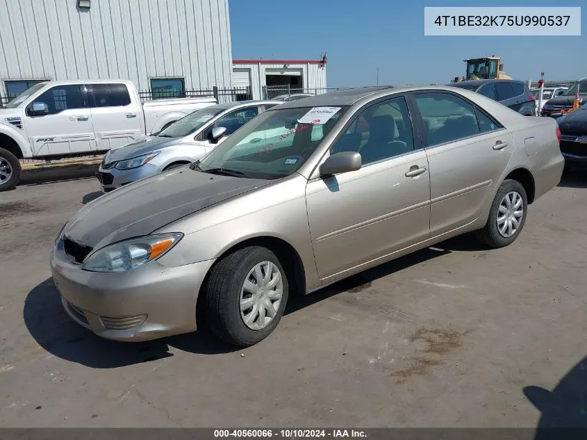 2005 Toyota Camry Le VIN: 4T1BE32K75U990537 Lot: 40560066