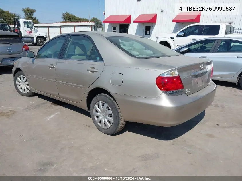 2005 Toyota Camry Le VIN: 4T1BE32K75U990537 Lot: 40560066