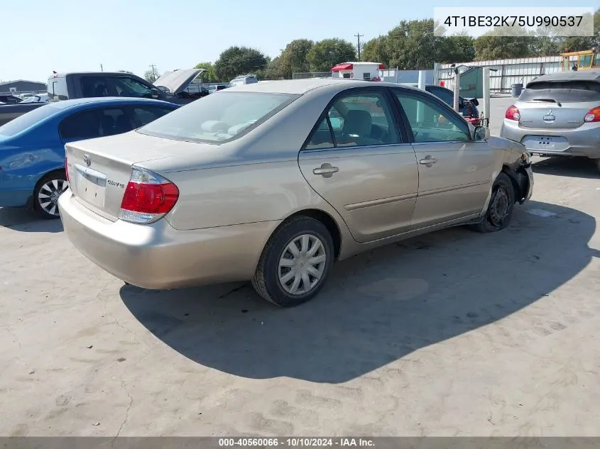 2005 Toyota Camry Le VIN: 4T1BE32K75U990537 Lot: 40560066