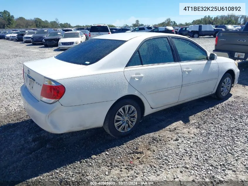 2005 Toyota Camry Le VIN: 4T1BE32K25U610892 Lot: 40569803