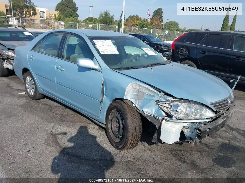 2005 Toyota Camry Le VIN: 4T1BE32K55U516649 Lot: 40572101