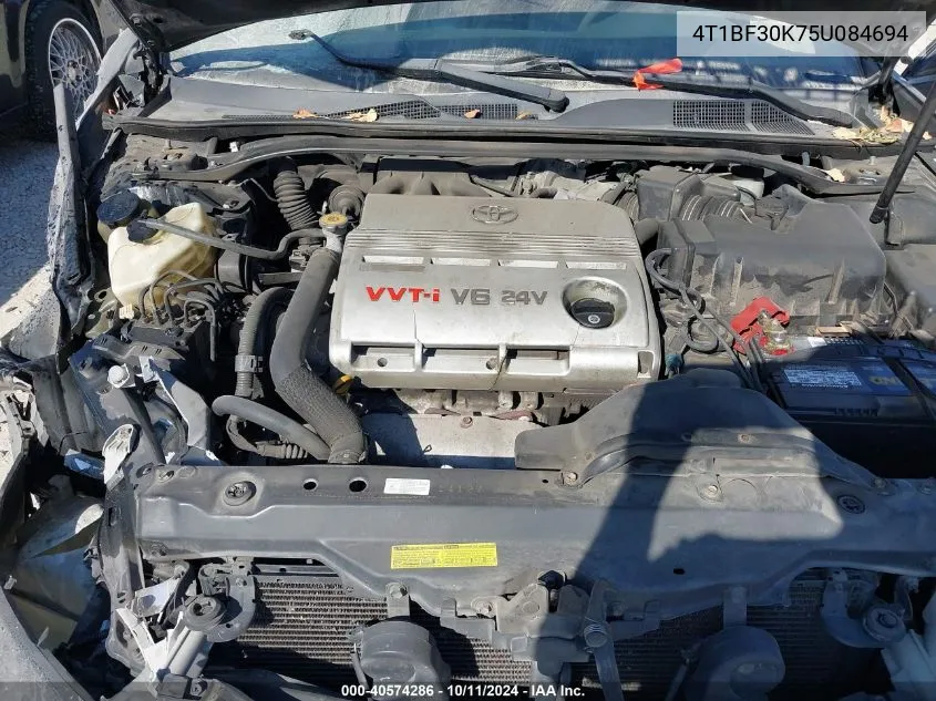 4T1BF30K75U084694 2005 Toyota Camry Xle V6