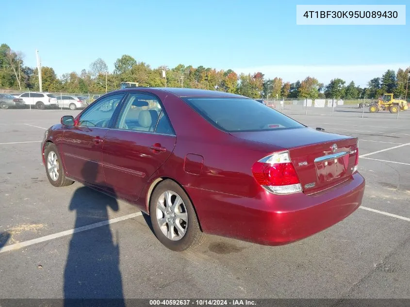 2005 Toyota Camry Le/Xle/Se VIN: 4T1BF30K95U089430 Lot: 40592637