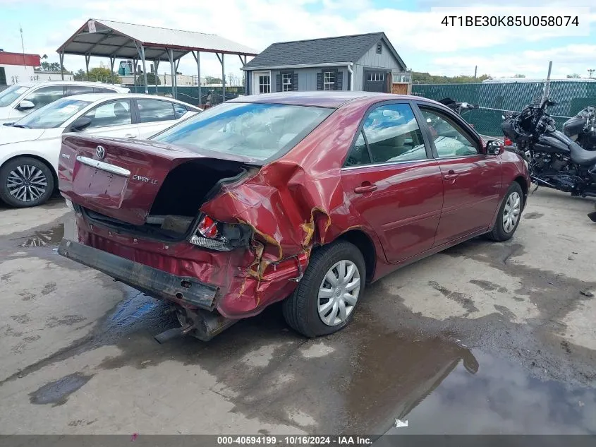 2005 Toyota Camry Le VIN: 4T1BE30K85U058074 Lot: 40594199