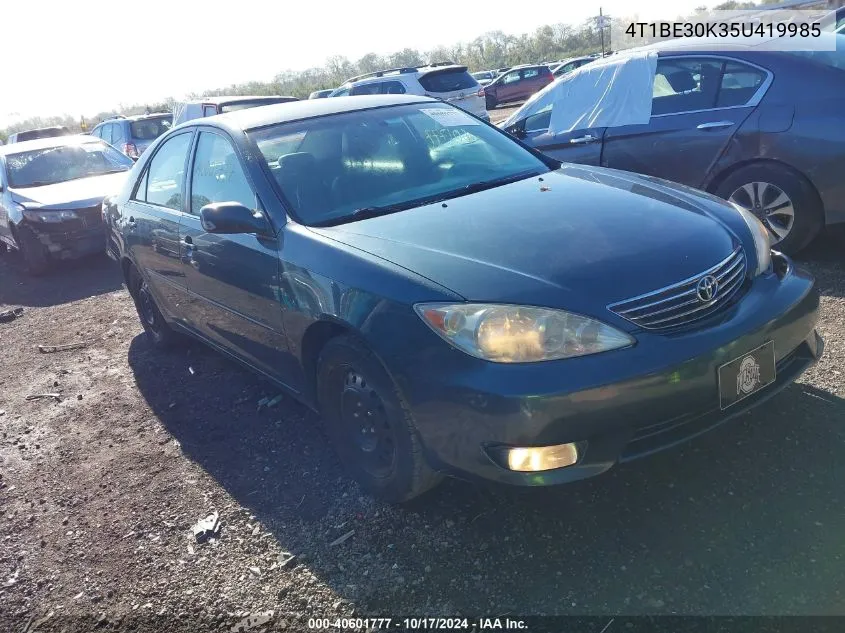 2005 Toyota Camry Xle VIN: 4T1BE30K35U419985 Lot: 40601777