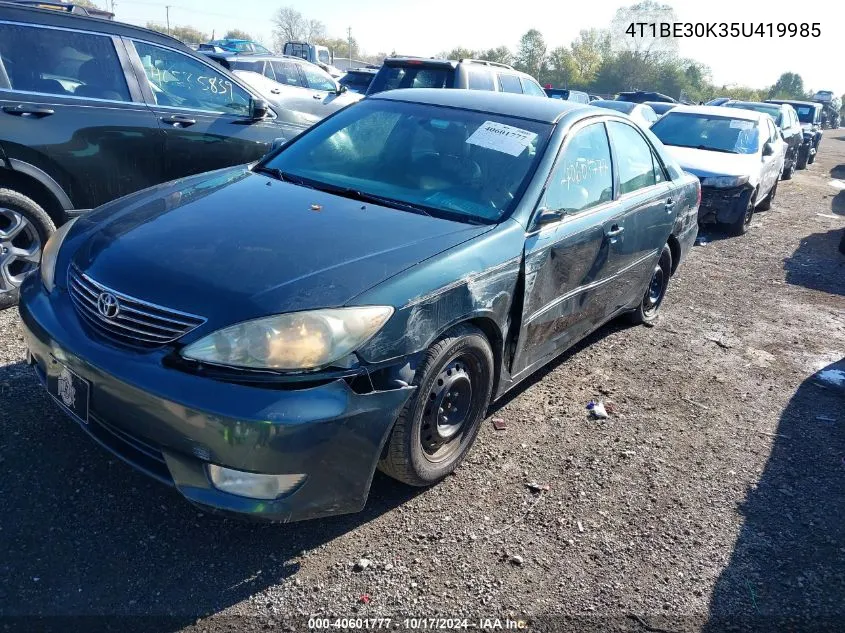 2005 Toyota Camry Xle VIN: 4T1BE30K35U419985 Lot: 40601777