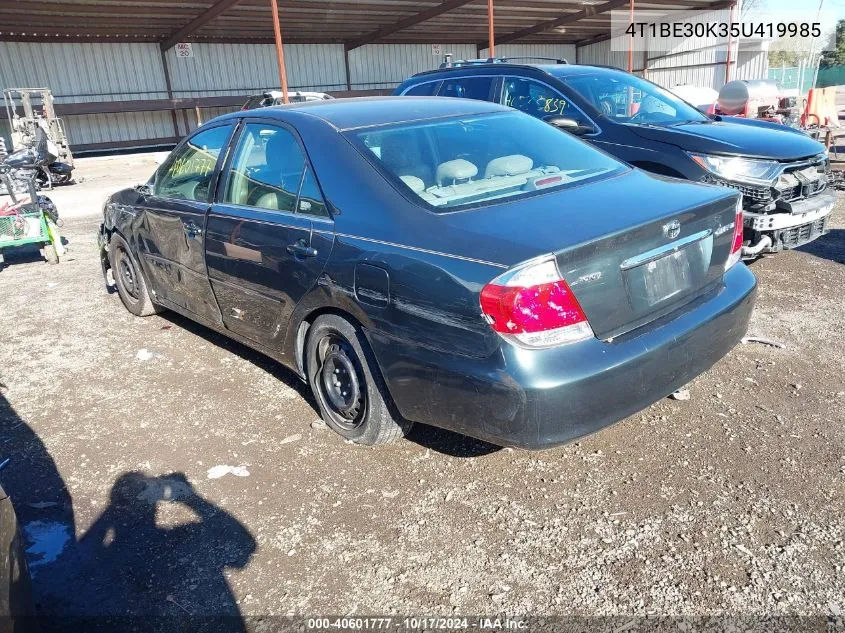 2005 Toyota Camry Xle VIN: 4T1BE30K35U419985 Lot: 40601777