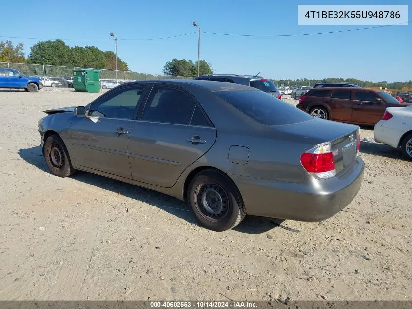 2005 Toyota Camry Le VIN: 4T1BE32K55U948786 Lot: 40602553