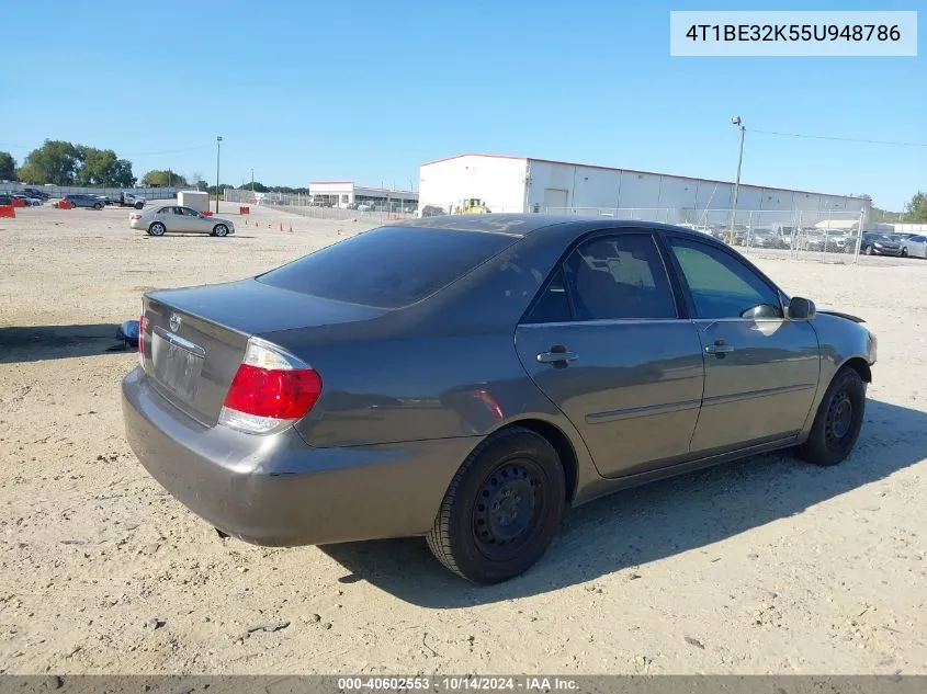 2005 Toyota Camry Le VIN: 4T1BE32K55U948786 Lot: 40602553