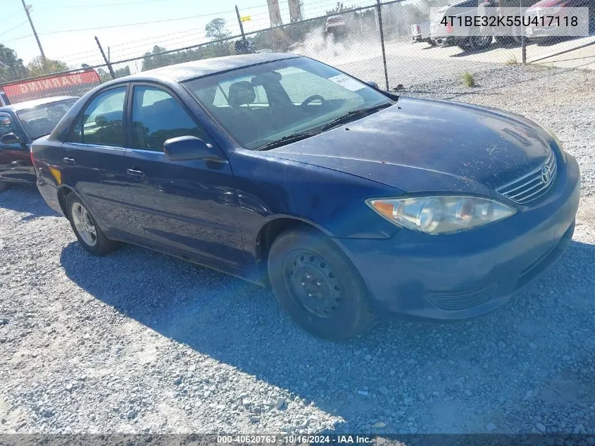 2005 Toyota Camry Le VIN: 4T1BE32K55U417118 Lot: 40620763