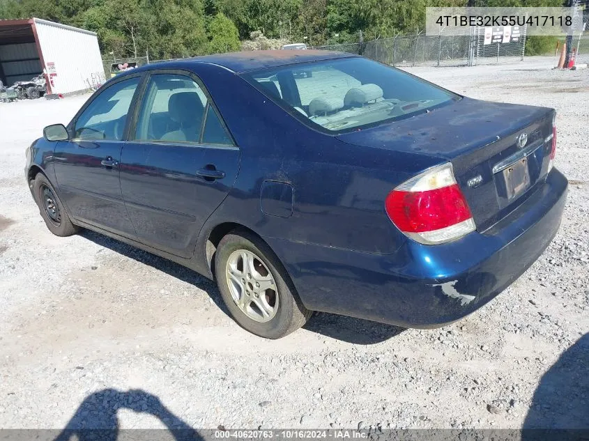 2005 Toyota Camry Le VIN: 4T1BE32K55U417118 Lot: 40620763