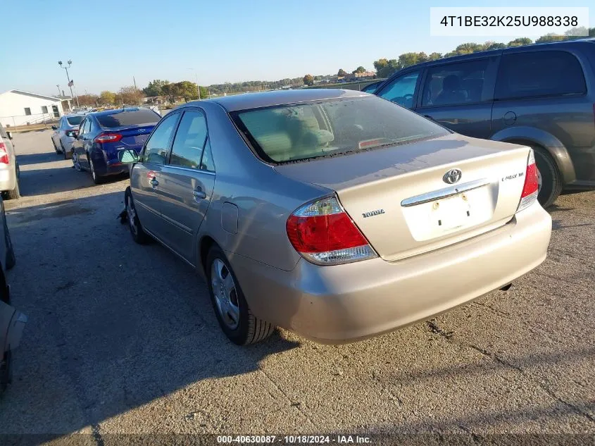 2005 Toyota Camry Xle VIN: 4T1BE32K25U988338 Lot: 40630087