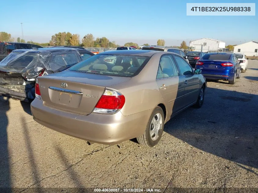 2005 Toyota Camry Xle VIN: 4T1BE32K25U988338 Lot: 40630087