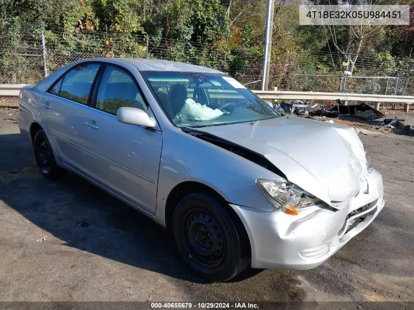 2005 Toyota Camry Le VIN: 4T1BE32K05U984451 Lot: 40655679