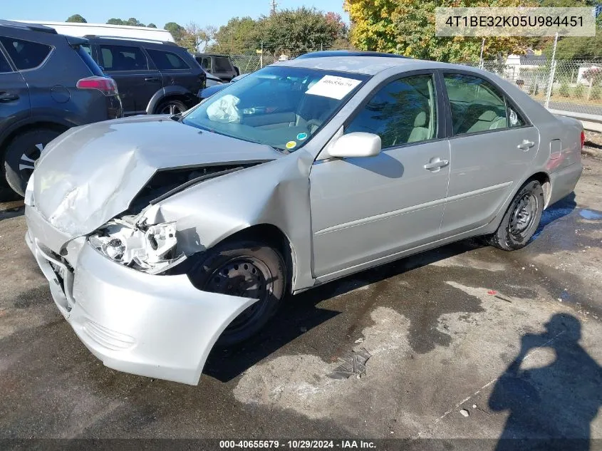 2005 Toyota Camry Le VIN: 4T1BE32K05U984451 Lot: 40655679