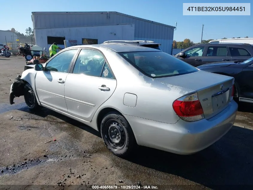 2005 Toyota Camry Le VIN: 4T1BE32K05U984451 Lot: 40655679