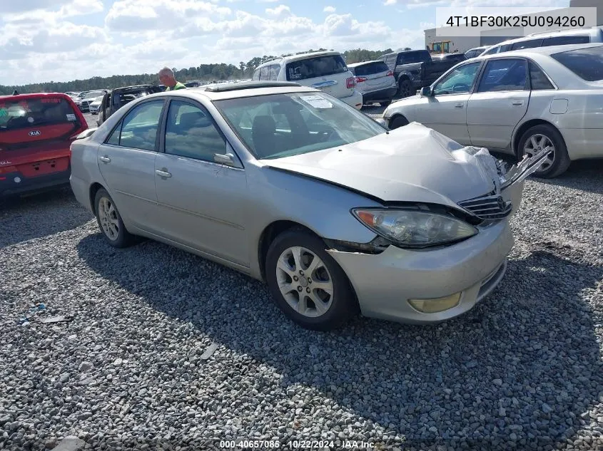 2005 Toyota Camry Xle V6 VIN: 4T1BF30K25U094260 Lot: 40657085