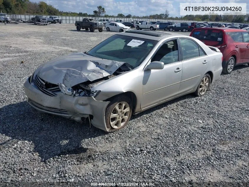 2005 Toyota Camry Xle V6 VIN: 4T1BF30K25U094260 Lot: 40657085